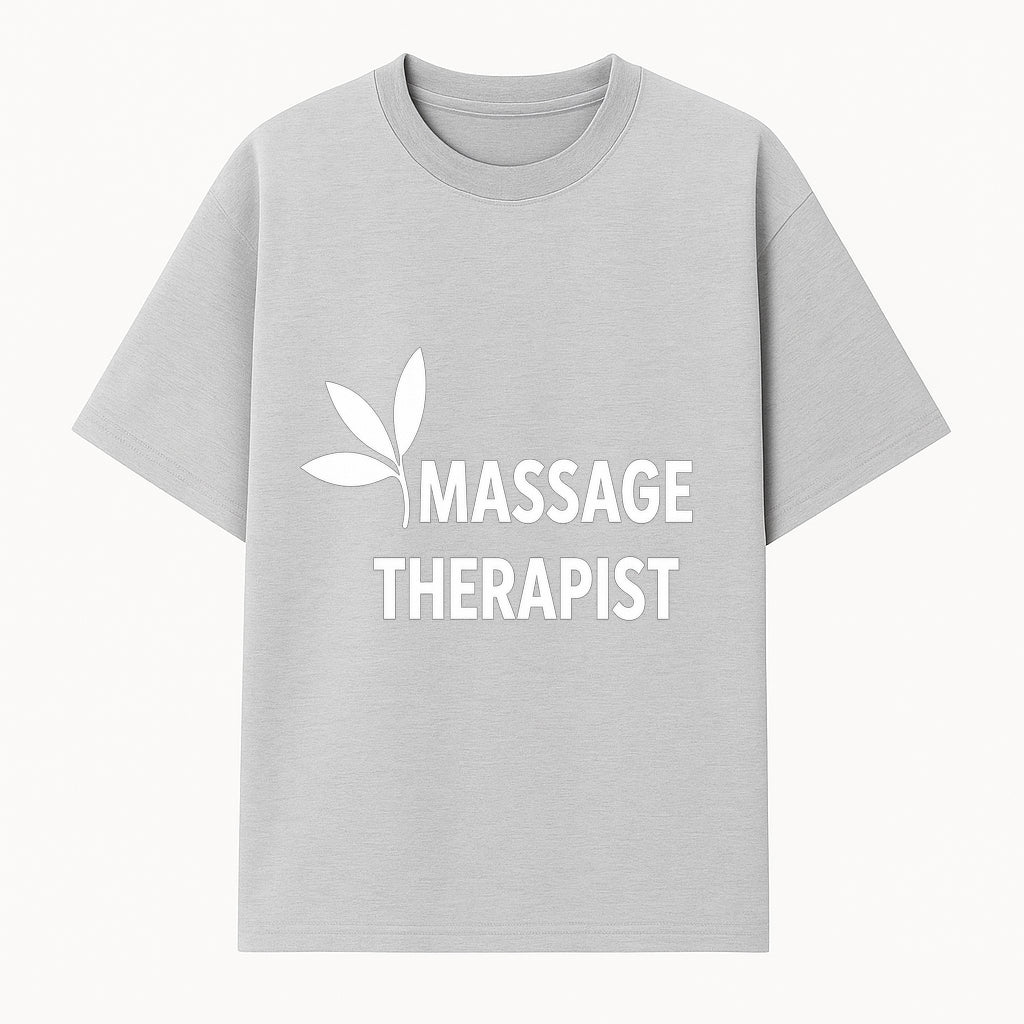 Massage Therapist Sign with Leaf Design, Wellness Studio Decor, Spa Signage, Relaxation Decor, Complementary Therapy Artwork - T-shirt 1758350890868.jpg