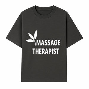 Massage Therapist Sign with Leaf Design, Wellness Studio Decor, Spa Signage, Relaxation Decor, Complementary Therapy Artwork - T-shirt 1758350891180.jpg