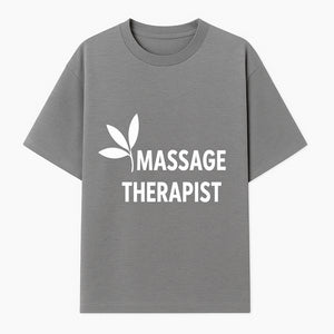 Massage Therapist Sign with Leaf Design, Wellness Studio Decor, Spa Signage, Relaxation Decor, Complementary Therapy Artwork - T-shirt 1758350891468.jpg