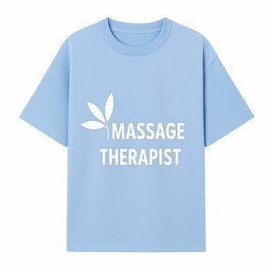 Massage Therapist Sign with Leaf Design, Wellness Studio Decor, Spa Signage, Relaxation Decor, Complementary Therapy Artwork - T-shirt 1758350891618.jpg