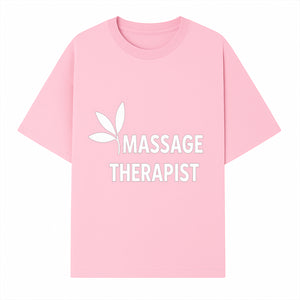 Massage Therapist Sign with Leaf Design, Wellness Studio Decor, Spa Signage, Relaxation Decor, Complementary Therapy Artwork - T-shirt 1758350891745.jpg