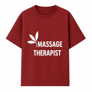 Massage Therapist Sign with Leaf Design, Wellness Studio Decor, Spa Signage, Relaxation Decor, Complementary Therapy Artwork - T-shirt 1758350891888.jpg