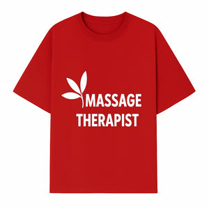 Massage Therapist Sign with Leaf Design, Wellness Studio Decor, Spa Signage, Relaxation Decor, Complementary Therapy Artwork - T-shirt 1758350892132.jpg