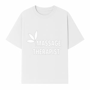 Massage Therapist Sign with Leaf Design, Wellness Studio Decor, Spa Signage, Relaxation Decor, Complementary Therapy Artwork - T-shirt 1758350892405.jpg