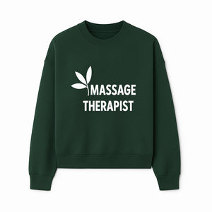Massage Therapist Sign with Leaf Design, Wellness Studio Decor, Spa Signage, Relaxation Decor, Complementary Therapy Artwork - Sweatshirt 1758350894245.jpg