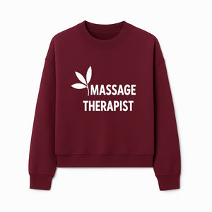 Massage Therapist Sign with Leaf Design, Wellness Studio Decor, Spa Signage, Relaxation Decor, Complementary Therapy Artwork - Sweatshirt 1758350894816.jpg
