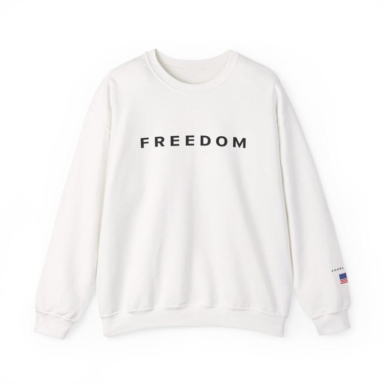 Sleeve Design Charlie Kirk Freedom Sweatshirt Freedom Sweatshirt Charlie Kirk Sweatshirt Turning Point Charlie Kirk Crewneck Hoodie 1758510483391.jpg