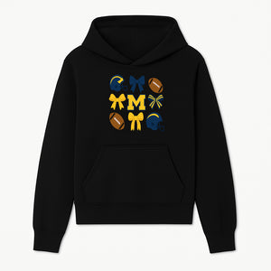 Michigan Football Cheer Bow Decor - Helmets & Bows | Team Spirit Wall Art | Game Day Decor | Sports Fan Home Decor - Hoodie 1758559966924.jpg