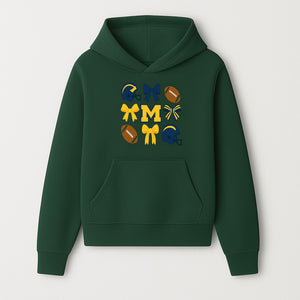 Michigan Football Cheer Bow Decor - Helmets & Bows | Team Spirit Wall Art | Game Day Decor | Sports Fan Home Decor - Hoodie 1758559967188.jpg