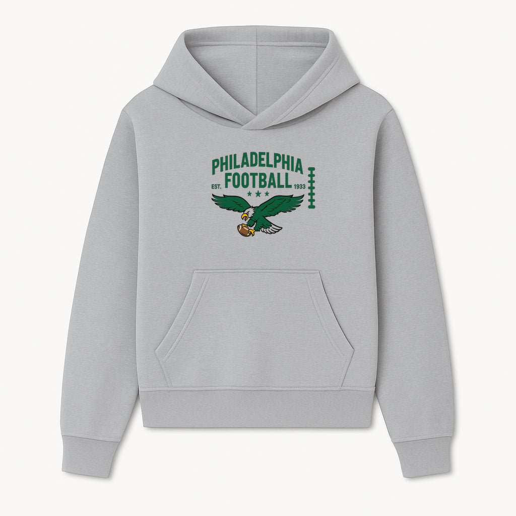 Philadelphia Football Vintage Eagle Graphic Tee, Established 1933, Sports Apparel, NFL Fan Merchandise, Classic Green Design - Hoodie 1758559968376.jpg