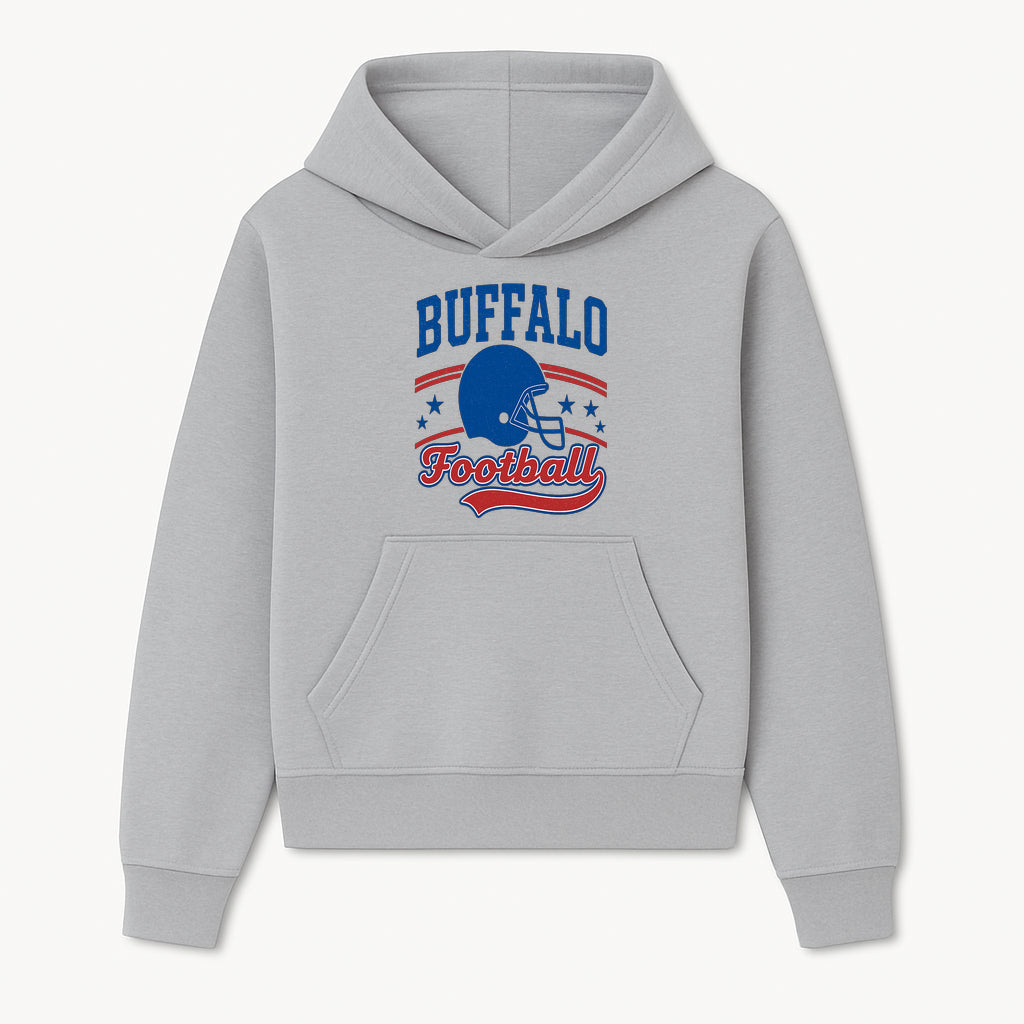 Buffalo Football Vintage Graphic T-Shirt | Football Helmet Design | Sports Apparel for Fans | Unisex Casual Wear - Hoodie 1758559968475.jpg
