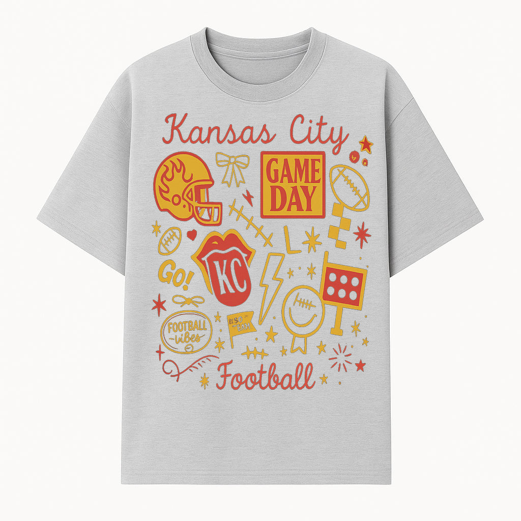 Kansas City Game Day Football Decor - Sports Fan Art, Team Spirit Decor, NFL Inspired Home Decor, Football Vibes Artwork - T-shirt 1758559970565.jpg
