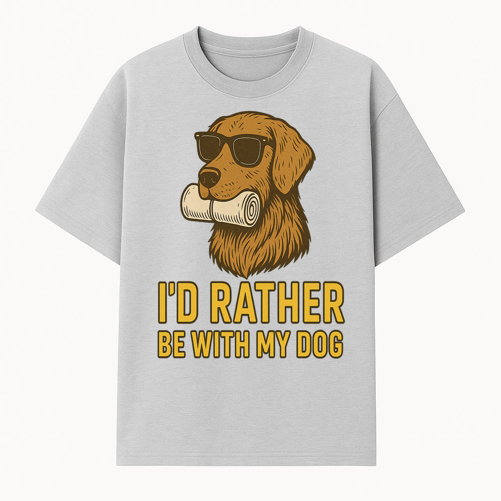 Funny Dog Lover T-Shirt: 'I'd Rather Be With My Dog' Vintage Style Graphic Tee - T-shirt 1758559970949.jpg