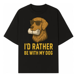 Funny Dog Lover T-Shirt: 'I'd Rather Be With My Dog' Vintage Style Graphic Tee - T-shirt 1758559971122.jpg