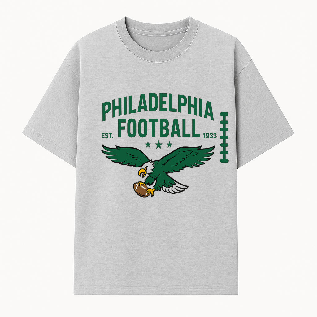 Philadelphia Football Vintage Eagle Graphic Tee, Established 1933, Sports Apparel, NFL Fan Merchandise, Classic Green Design - T-shirt 1758559971164.jpg