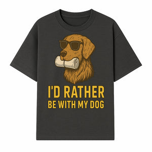 Funny Dog Lover T-Shirt: 'I'd Rather Be With My Dog' Vintage Style Graphic Tee - T-shirt 1758559971224.jpg