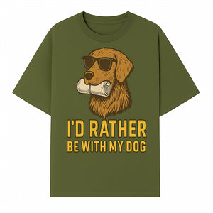 Funny Dog Lover T-Shirt: 'I'd Rather Be With My Dog' Vintage Style Graphic Tee - T-shirt 1758559971369.jpg