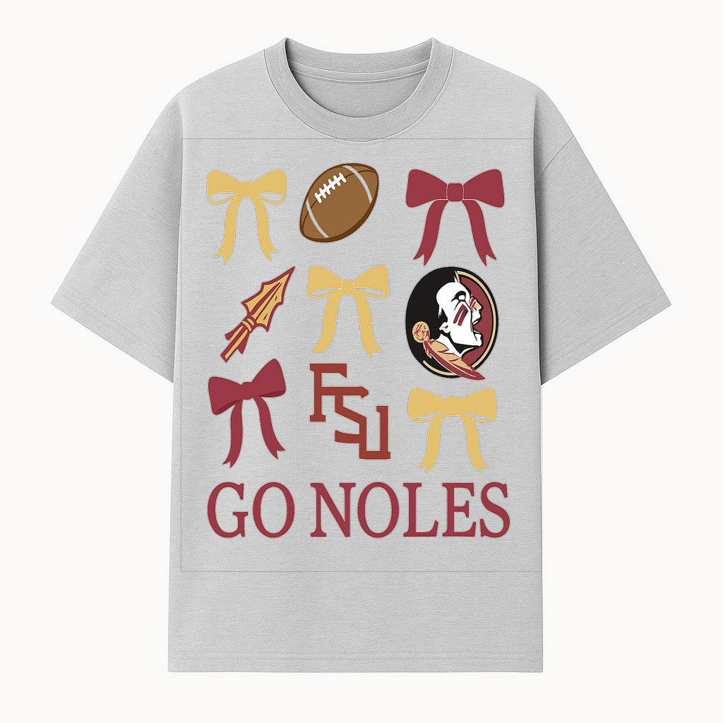 Florida State Seminoles Decor - FSU Go Noles Football Party Decorations, Cheer Bow Graphics for Fans and Alumni, School Spirit Items - T-shirt 1758559971513.jpg