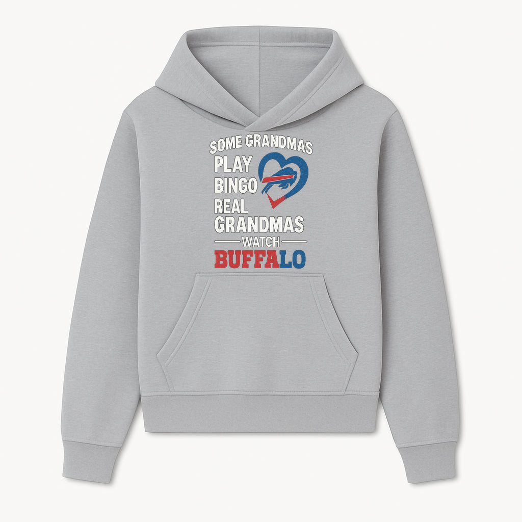 Buffalo Sports Grandma T-Shirt | Funny Gift for Grandmas Who Love Football | Bingo Play Humor | NFL Team Pride Apparel - Hoodie 1758559971558.jpg