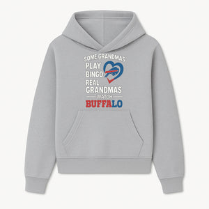 Buffalo Sports Grandma T-Shirt | Funny Gift for Grandmas Who Love Football | Bingo Play Humor | NFL Team Pride Apparel - Hoodie 1758559971558.jpg