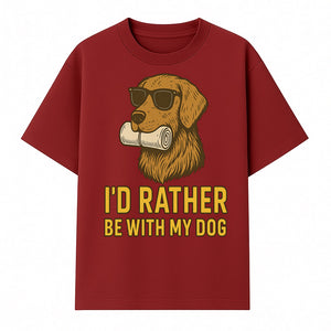 Funny Dog Lover T-Shirt: 'I'd Rather Be With My Dog' Vintage Style Graphic Tee - T-shirt 1758559971846.jpg