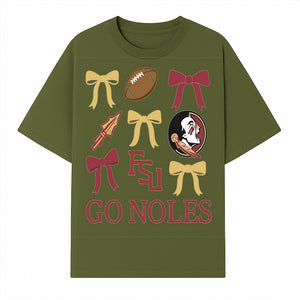 Florida State Seminoles Decor - FSU Go Noles Football Party Decorations, Cheer Bow Graphics for Fans and Alumni, School Spirit Items - T-shirt 1758559971892.jpg