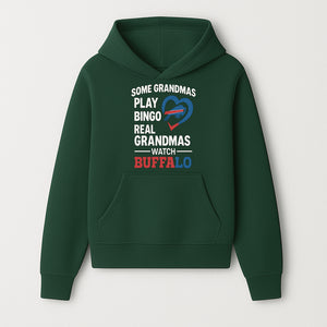 Buffalo Sports Grandma T-Shirt | Funny Gift for Grandmas Who Love Football | Bingo Play Humor | NFL Team Pride Apparel - Hoodie 1758559971922.jpg