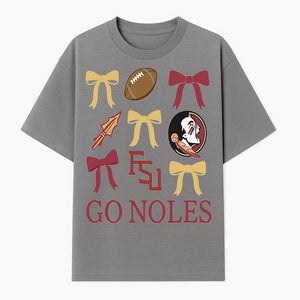 Florida State Seminoles Decor - FSU Go Noles Football Party Decorations, Cheer Bow Graphics for Fans and Alumni, School Spirit Items - T-shirt 1758559972045.jpg