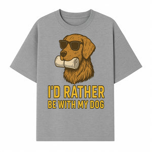Funny Dog Lover T-Shirt: 'I'd Rather Be With My Dog' Vintage Style Graphic Tee - T-shirt 1758559972232.jpg