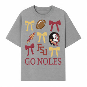 Florida State Seminoles Decor - FSU Go Noles Football Party Decorations, Cheer Bow Graphics for Fans and Alumni, School Spirit Items - T-shirt 1758559972863.jpg