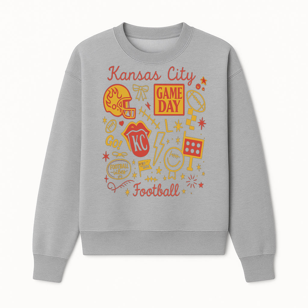 Kansas City Game Day Football Decor - Sports Fan Art, Team Spirit Decor, NFL Inspired Home Decor, Football Vibes Artwork - Sweatshirt 1758559973468.jpg