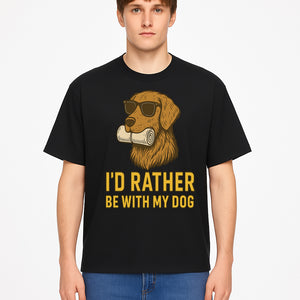 Funny Dog Lover T-Shirt: 'I'd Rather Be With My Dog' Vintage Style Graphic Tee - T-shirt 1758559973476.jpg