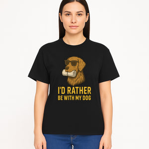 Funny Dog Lover T-Shirt: 'I'd Rather Be With My Dog' Vintage Style Graphic Tee - T-shirt 1758559973601.jpg