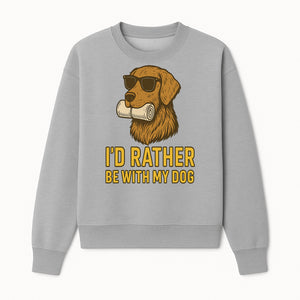 Funny Dog Lover T-Shirt: 'I'd Rather Be With My Dog' Vintage Style Graphic Tee - Sweatshirt 1758559973715.jpg