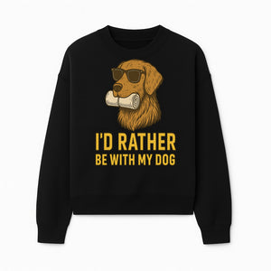 Funny Dog Lover T-Shirt: 'I'd Rather Be With My Dog' Vintage Style Graphic Tee - Sweatshirt 1758559973844.jpg