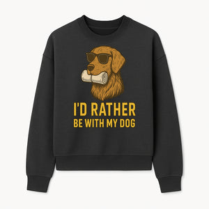Funny Dog Lover T-Shirt: 'I'd Rather Be With My Dog' Vintage Style Graphic Tee - Sweatshirt 1758559973966.jpg