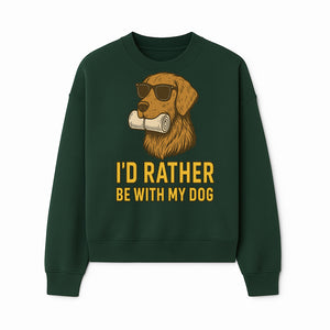 Funny Dog Lover T-Shirt: 'I'd Rather Be With My Dog' Vintage Style Graphic Tee - Sweatshirt 1758559974080.jpg