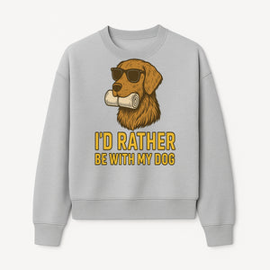 Funny Dog Lover T-Shirt: 'I'd Rather Be With My Dog' Vintage Style Graphic Tee - Sweatshirt 1758559974229.jpg