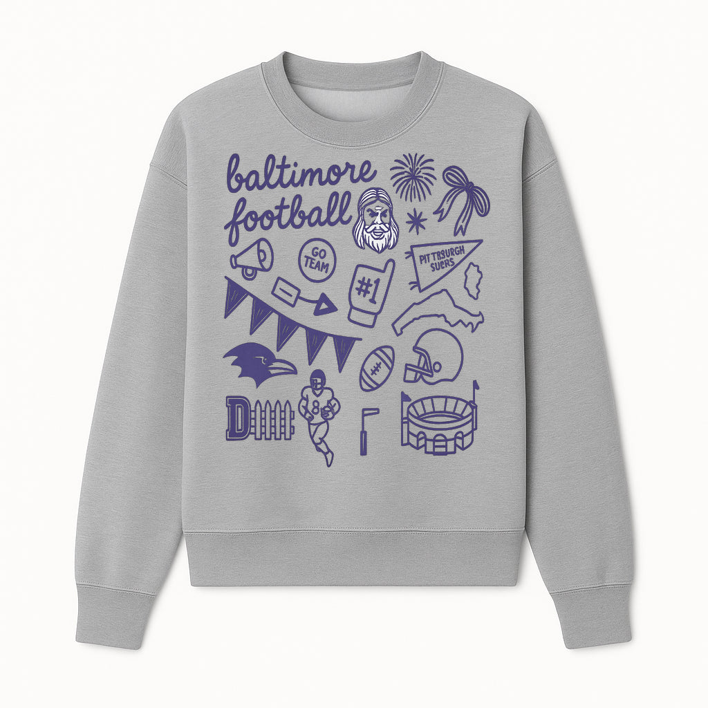 Baltimore Football Fan Decor Bundle - Ravens, Team Spirit, Game Day Elements, Sports Party Decorations, Pittsburgh Rivalry Theme - Sweatshirt 1758559974406.jpg