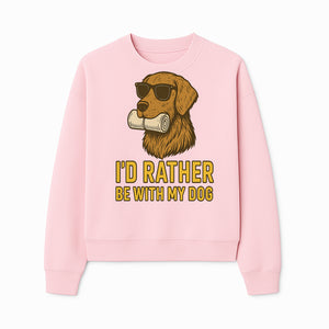 Funny Dog Lover T-Shirt: 'I'd Rather Be With My Dog' Vintage Style Graphic Tee - Sweatshirt 1758559974495.jpg