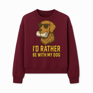 Funny Dog Lover T-Shirt: 'I'd Rather Be With My Dog' Vintage Style Graphic Tee - Sweatshirt 1758559974609.jpg