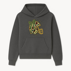 Camo Football Helmet with Bow Graphic Tee - Sports Apparel for Women, Cute Football Gift, Trendy Game Day Outfit - Hoodie 1758559974644.jpg