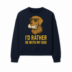 Funny Dog Lover T-Shirt: 'I'd Rather Be With My Dog' Vintage Style Graphic Tee - Sweatshirt 1758559974742.jpg
