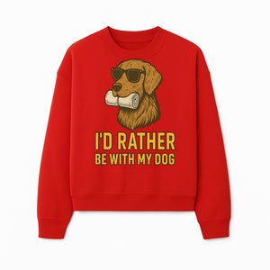 Funny Dog Lover T-Shirt: 'I'd Rather Be With My Dog' Vintage Style Graphic Tee - Sweatshirt 1758559974890.jpg
