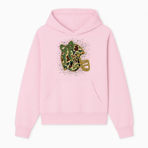 Camo Football Helmet with Bow Graphic Tee - Sports Apparel for Women, Cute Football Gift, Trendy Game Day Outfit - Hoodie 1758559975189.jpg