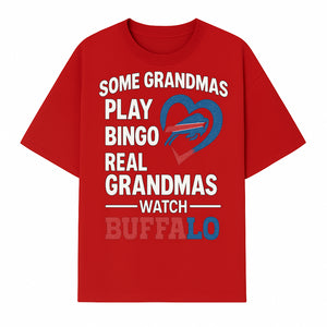 Buffalo Sports Grandma T-Shirt | Funny Gift for Grandmas Who Love Football | Bingo Play Humor | NFL Team Pride Apparel - T-shirt 1758559975661.jpg