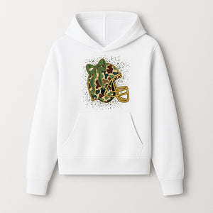 Camo Football Helmet with Bow Graphic Tee - Sports Apparel for Women, Cute Football Gift, Trendy Game Day Outfit - Hoodie 1758559975838.jpg