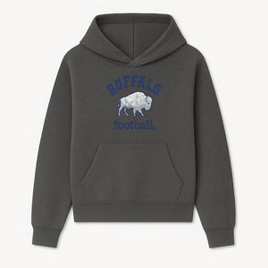Buffalo Football Graphic T-Shirt, Geometric Bison Design, Sport Team Apparel, Casual Wear, Gift for Fans, Blue and White Themes - Hoodie 1758559975977.jpg