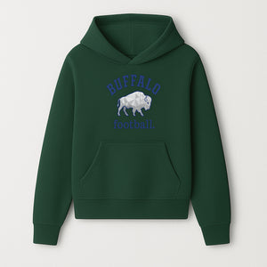 Buffalo Football Graphic T-Shirt, Geometric Bison Design, Sport Team Apparel, Casual Wear, Gift for Fans, Blue and White Themes - Hoodie 1758559976149.jpg
