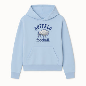 Buffalo Football Graphic T-Shirt, Geometric Bison Design, Sport Team Apparel, Casual Wear, Gift for Fans, Blue and White Themes - Hoodie 1758559976425.jpg